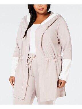 Calvin Klein Womens Plus Size Velour Trim Hoodie Size 2X